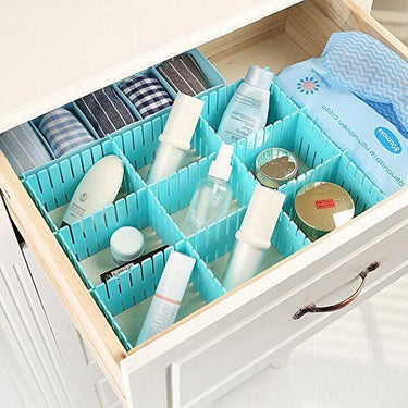 Adjustable Drawer Divider Organizer for Kitchen, Office & Closet – DIY Plastic Grid Storage Partition